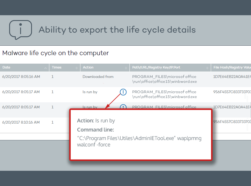 Ability to export the life cycle details