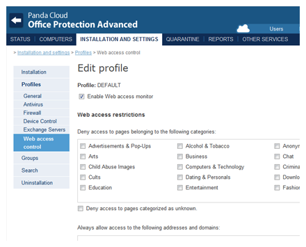 Web access control