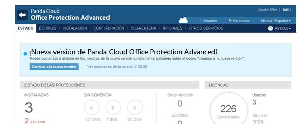 Facilitar la actualización a nuevas versiones desde la consola